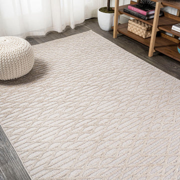 Ararat High-low Pile Moroccan Diamond Modern Indoor/outdoor Area Rug